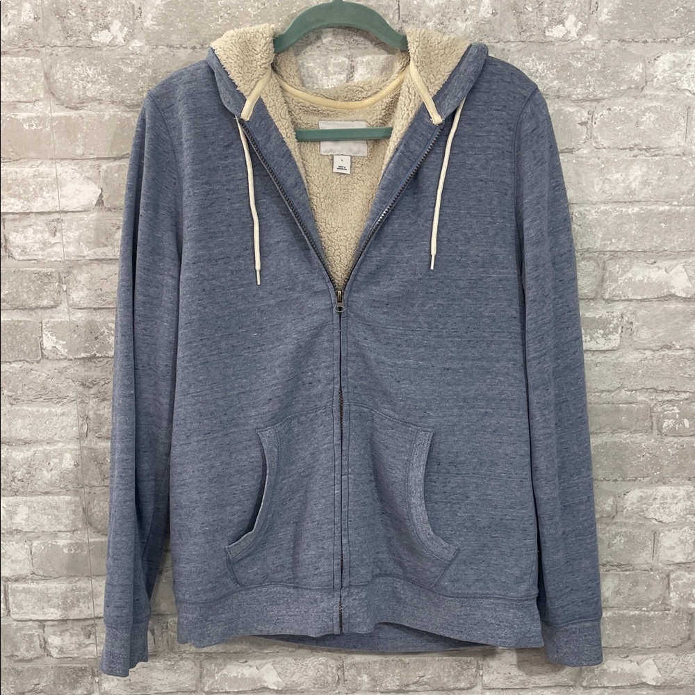 Old Navy Heather Blue Zip-Up Sweater